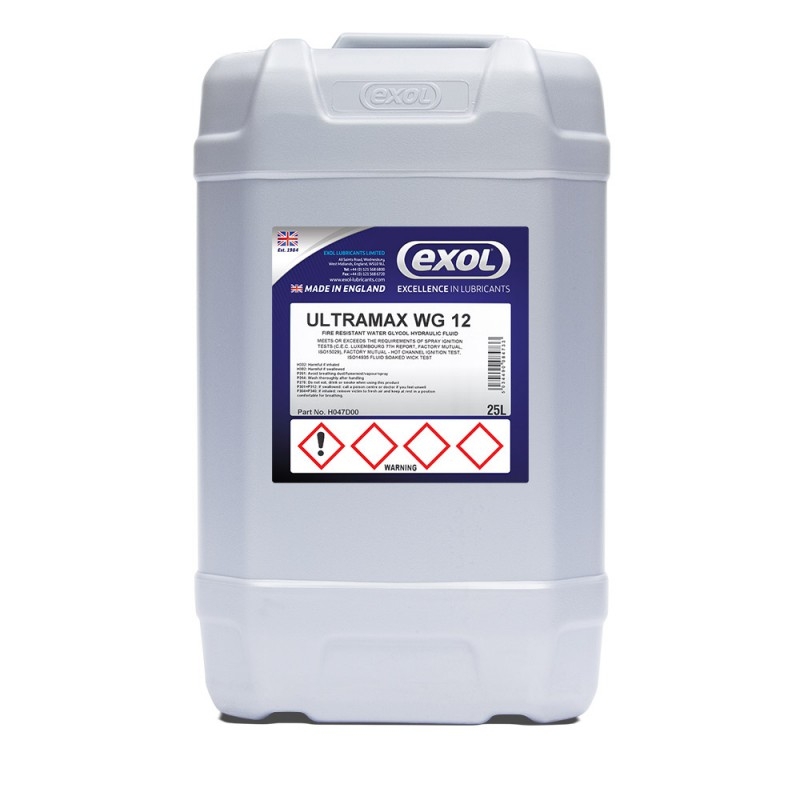 <p>Ultramax WG 12 is a premium performance, water containing, synthetic hydraulic fluid, which conforms to the requirements of ISO12922 for type HFC fluids. </p> <p>Ultramax WG 12 greatly reduces risks where hydraulic equipment operates near flames, hot surfaces or molten metals and is particularly suited to systems that require a balanced combination of fire resistance and good lubrication. Ultramax WG12 has an exceptional combination of anti-corrosion additives including vapour phase corrosion inhibitors to protect reservoirs and part-filled systems. Typical applications include steel and aluminium production, pressure die-casting, glassmaking, polymer forming and many other high fire risk industries. </p> <p>Ultramax WG 12 operates successfully in a wide variety of hydraulic equipment and is suitable for medium to high pressure hydraulic applications. </p>