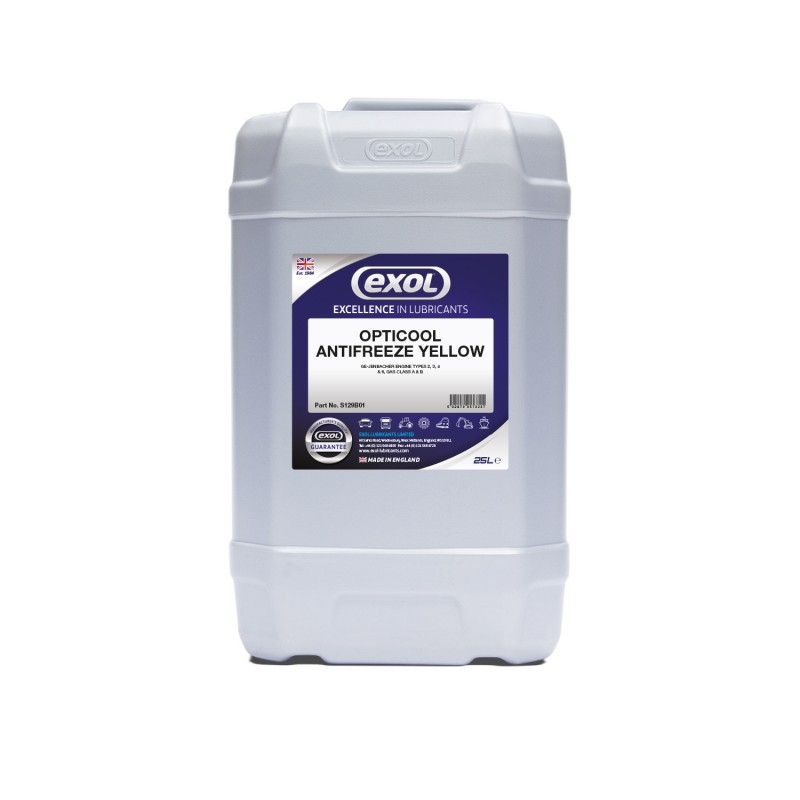 <div>Opticool Antifreeze Yellow is an ethylene glycol based engine coolant concentrate, which uses Organic Acid Inhibitor Technology (OAT) and is free from nitrites, amines, phosphates, borates and silicates.</div> <div><br /> 	</div> <div>It is BTC Classification Type 4E. Fleet trials have shown that when used at the correct concentration coolants based on Organic Acid Inhibitor Technology continue to provide effective corrosion protection for up to 250,000 km for passenger cars and 500,000 km in commercial vehicles.</div> <div><br /> 	</div> <div>It is recommended that the coolant is replaced when the above mileages have been reached or after 5 years which ever is the sooner. Unlike traditional coolants which employ inorganic inhibitors, Opticool Antifreeze Yellow&nbsp;has excellent hard water stability and very low inhibitor depletion rates. Opticool Antifreeze Yellow&nbsp;is suitable for all year round usage in automotive and commercial petrol and diesel engines and certain industrial applications.</div>